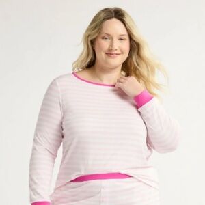 💜Joyspun Women's Jersey Knit Sleep Top with Long Sleeves, Size 2X(18W-20W)
